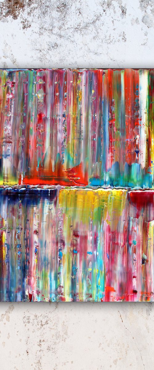 "Meeting In The Middle" - Original Abstract PMS Oil Painting on Canvas, 20" x 24" inches by Preston M. Smith (PMS)