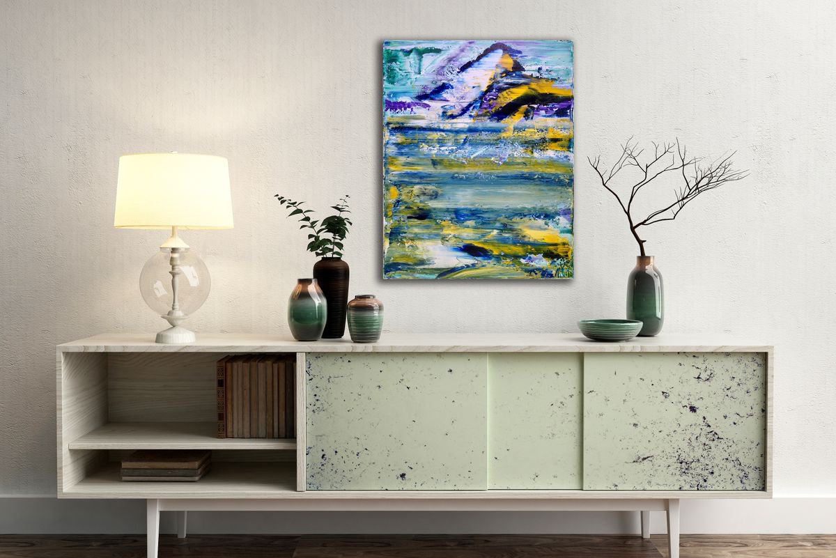 Abstract Acrylic Painting By Nestor Toro, 16 X 20", Unexpected Turbulence Iii, Original Artwork