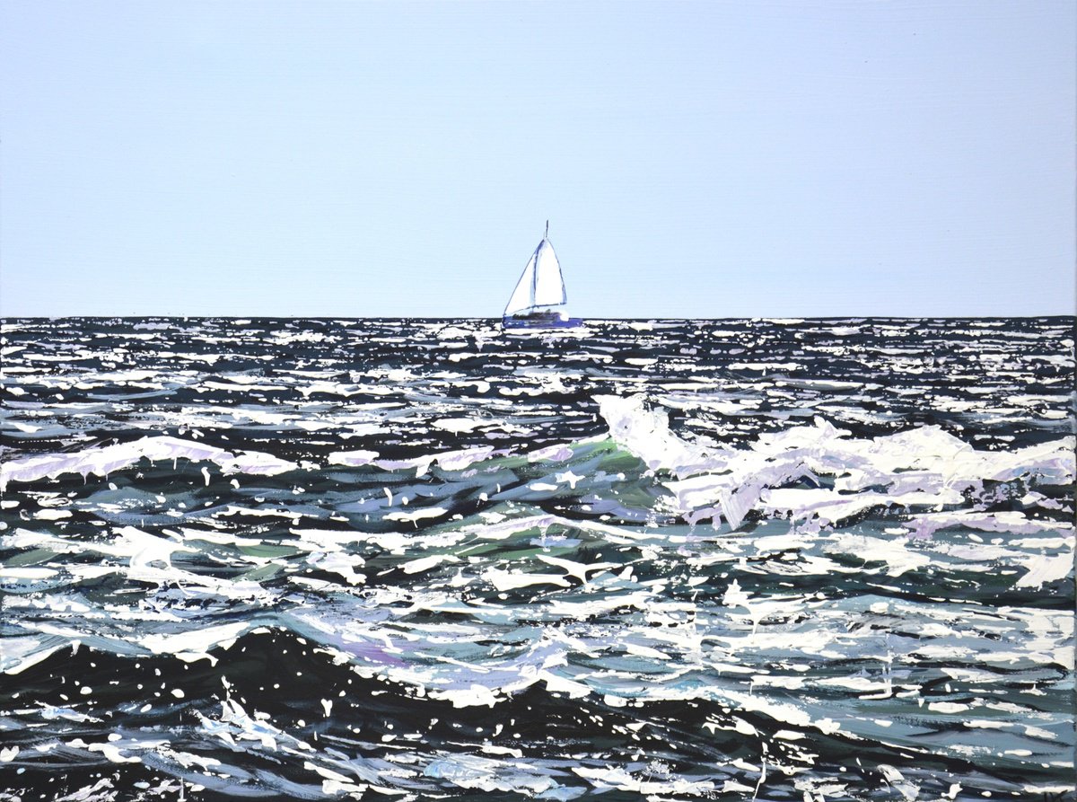 Ocean. Sailboat 6. by Iryna Kastsova