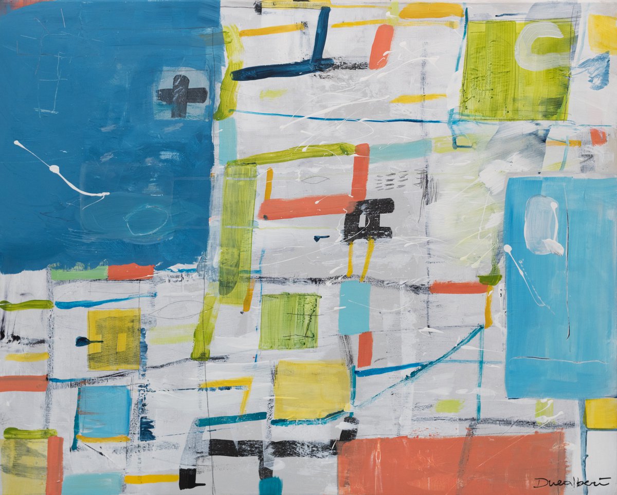 Geometric Painting , Streets 04 By Duealberi, 39 X 31, Artwork For Sale On Artfinder
