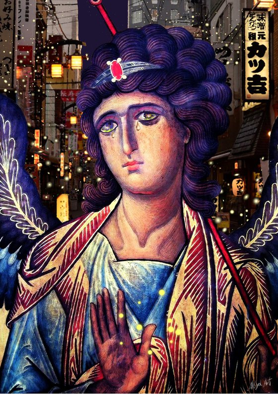 Guardian Angel with Fireflies