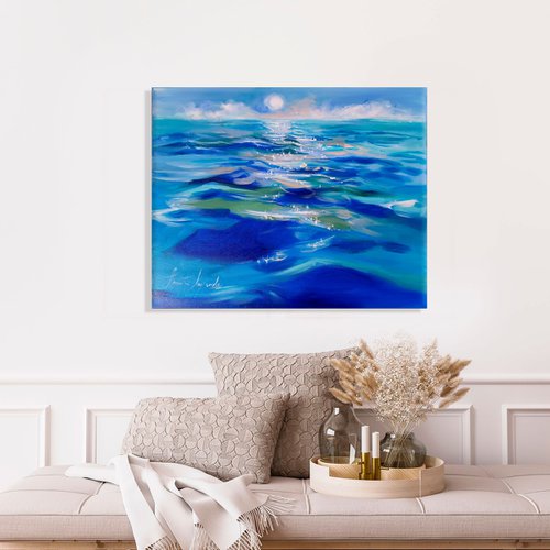 Seascape painting on canvas. Ocean art by Annet Loginova