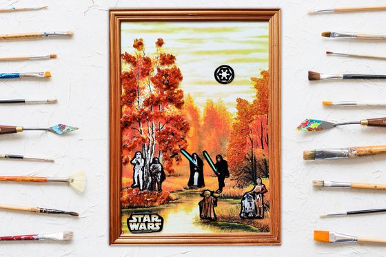 Star Wars in an autumn forest