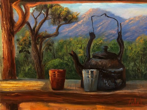 An afternoon at Elders Range, Flinders Ranges - plein air painting by Christopher Vidal