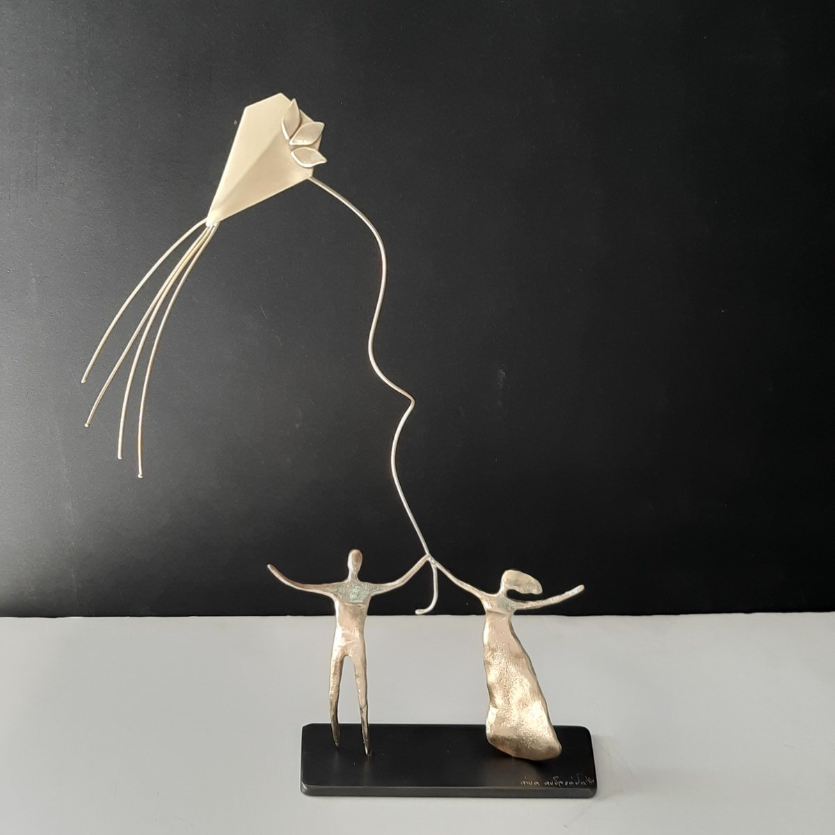 Impressionistic Portrait Bronze Sculpture By Anna Andreadi, 7 X 11, Let The Wind Blow, Original Artwork