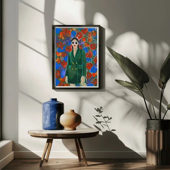 Woman in Green Coat