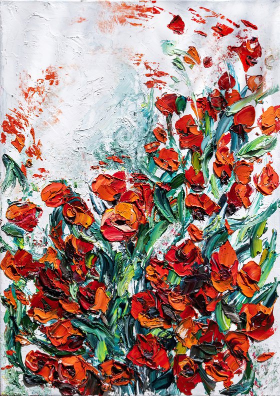 Red Poppy Oil Painting