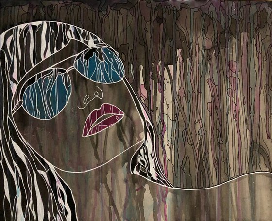 Abstract Woman with Sunglasses CZ19001