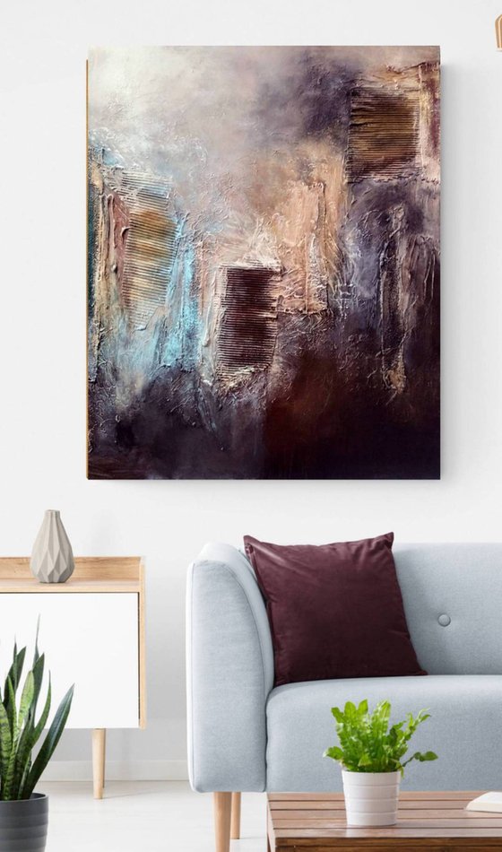 Viel of Dreams 100x120cm Abstract Textured Painting