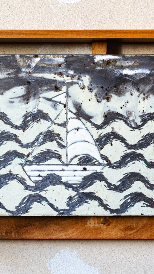 Sailing on a white sailboat through nine seas to the world of dreams by Nikolay Marinov