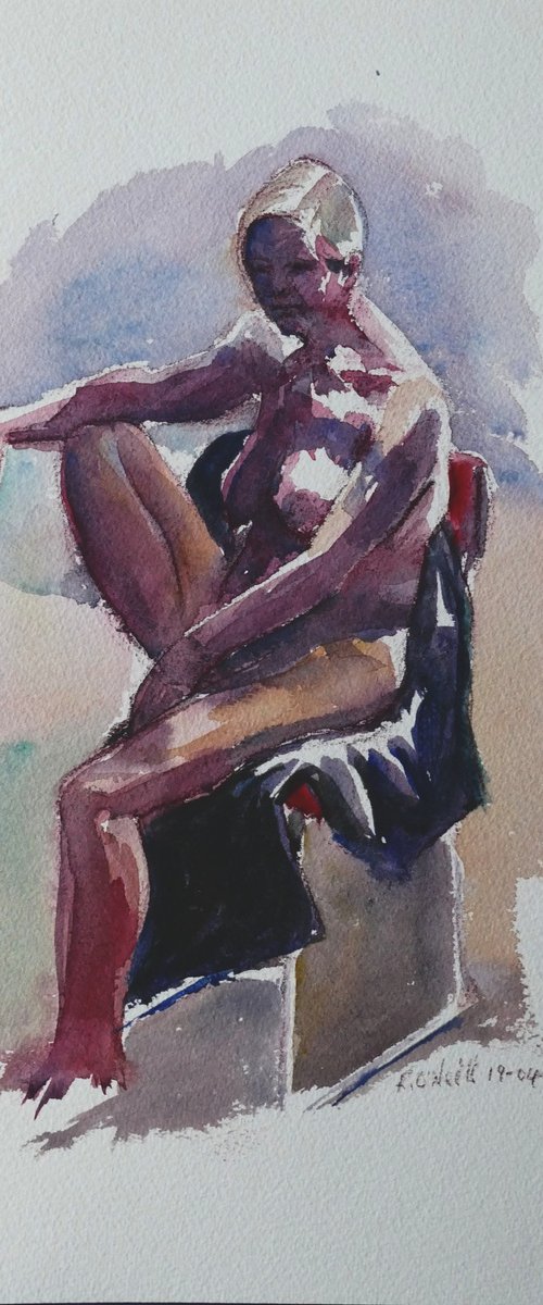 Seated female nude by Rory O’Neill