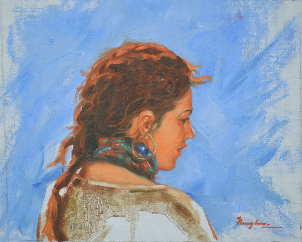 oil painting art portrait of girl #16-1-25-01 by Hongtao Huang
