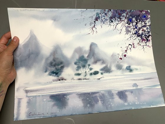 Asian winter landscape