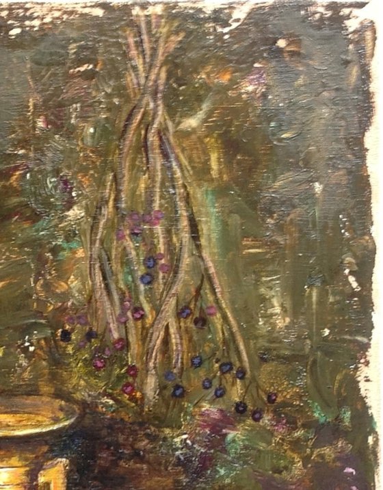 Garlic and a copper mortar