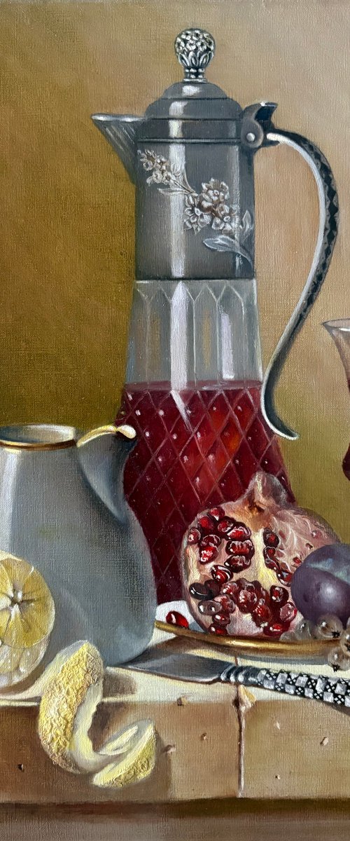 Still Life with Pomegranate and Glass by Gegham Avetisyan