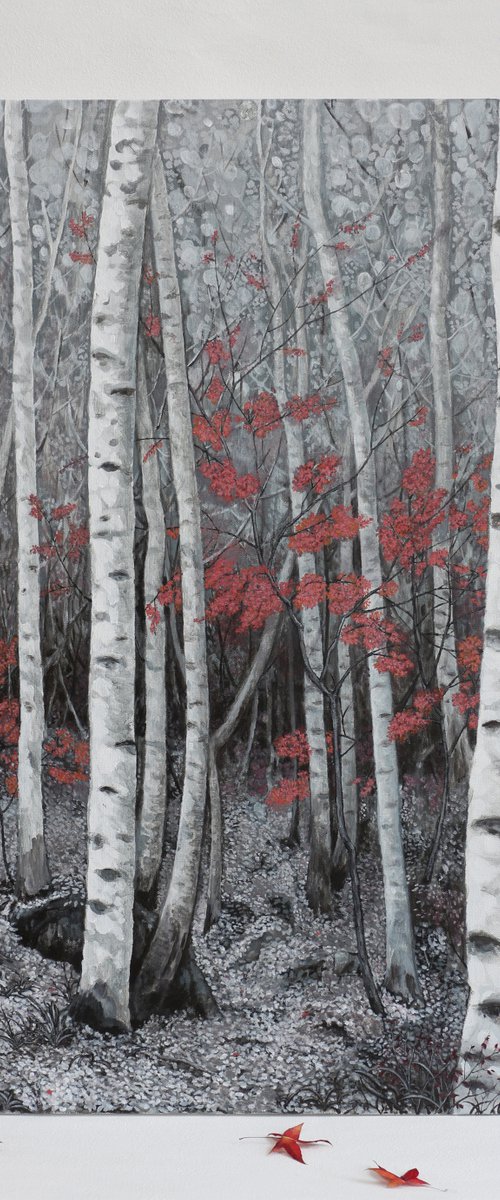 birch forest ( Original ) by Yuan Hua Jia