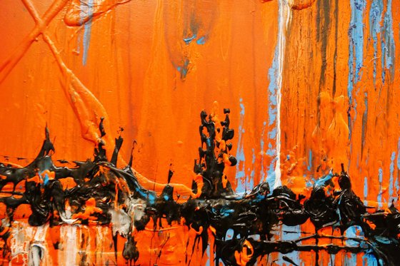 Sunset on the Boulevard 240cm x 100cm Textured Abstract Art