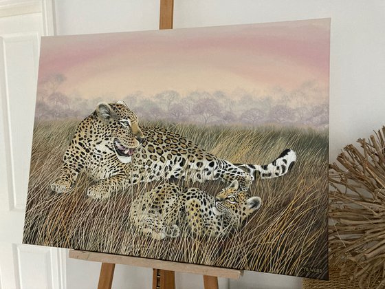 Leopard Mother and Cub