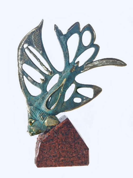 Bronze Sculpture Fish Figurine Home Decor Perfect Gift "Elan fish"