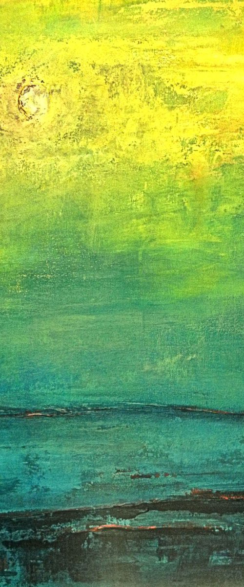 Ambient II Turquoise Yellow Abstract - 36x30 by BenWill