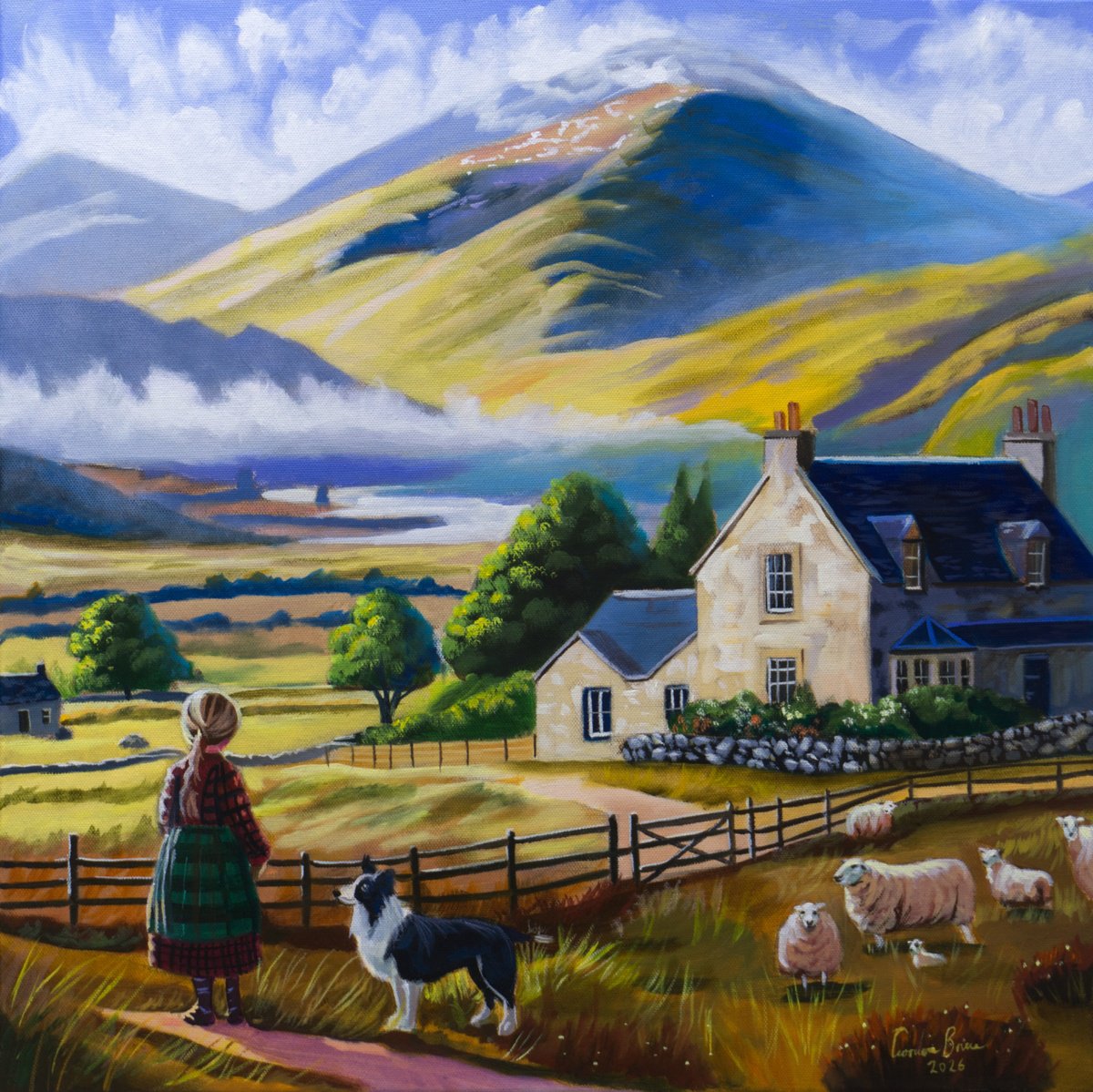A Highland Home By Gordon Bruce, 20 X 20, Artwork For Sale On Artfinder