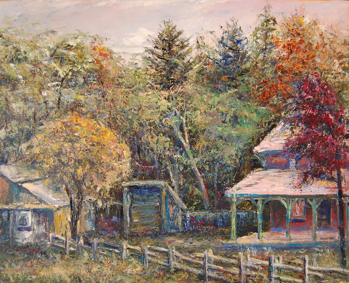 Backyard in the autumn by Mikhail Nikitsenka