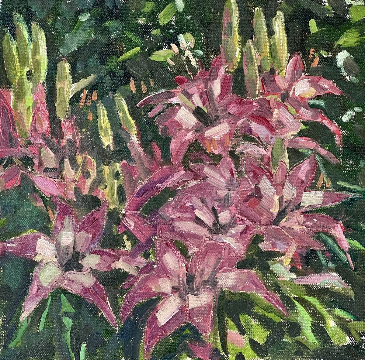 Stargazer lilies by Louise Gillard