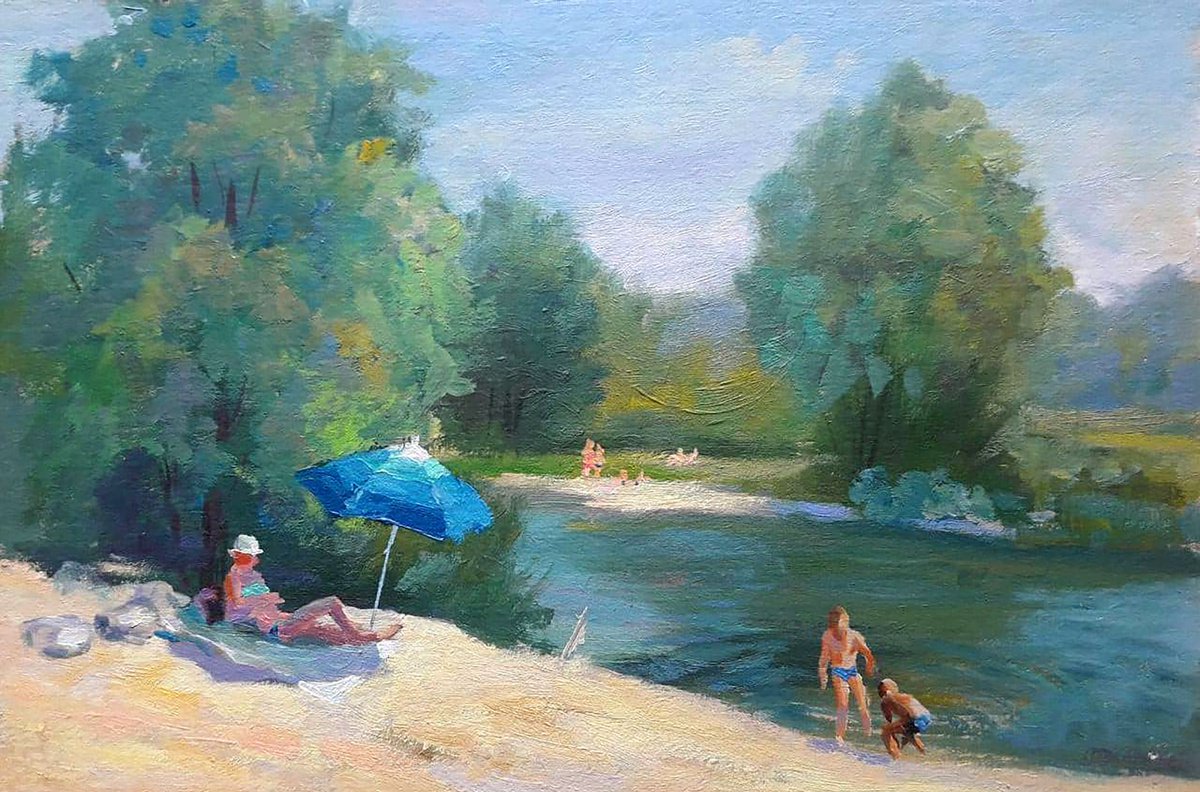 Oil painting Summer vacation nSerb656 by Boris Serdyuk