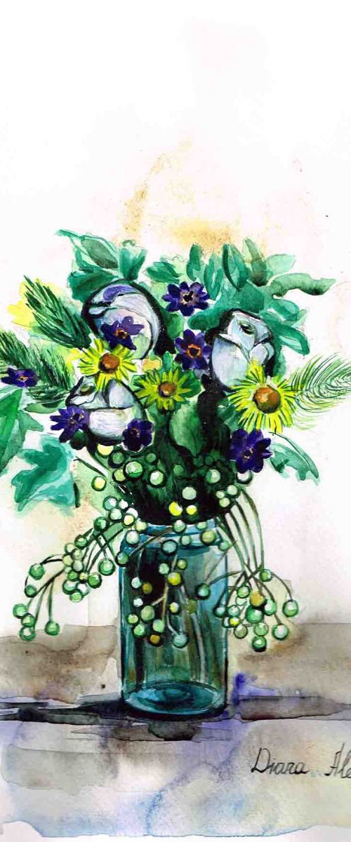 Still Life Mix of Wild Flowers by Diana Aleksanian