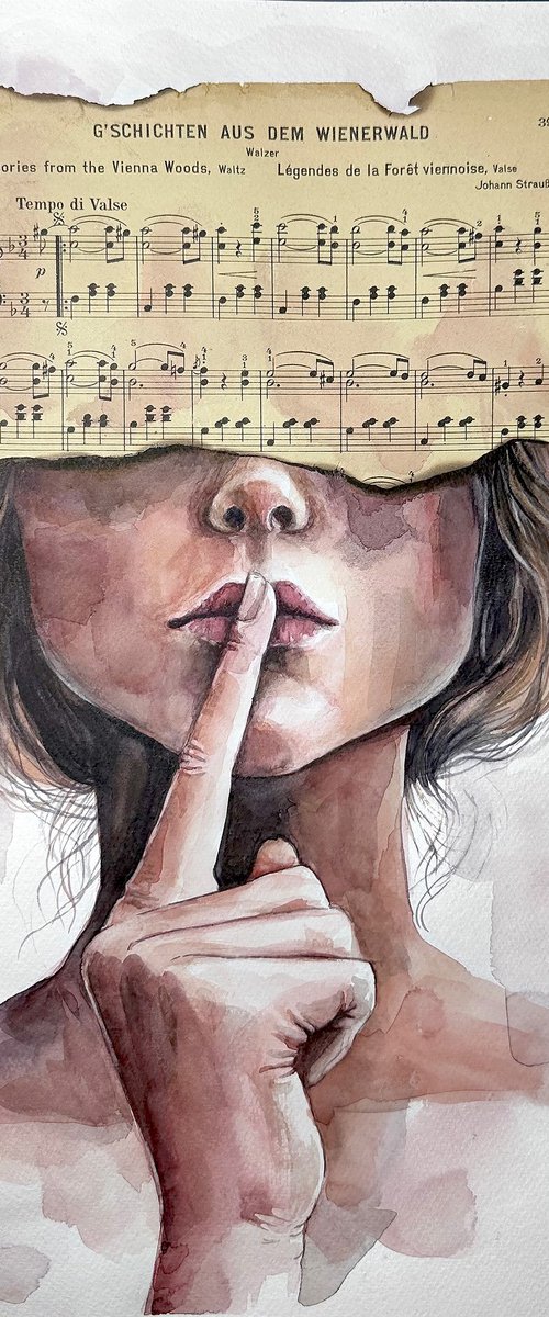 Harmony of Silence Sheet Music Abstract Art by Julia Shilo
