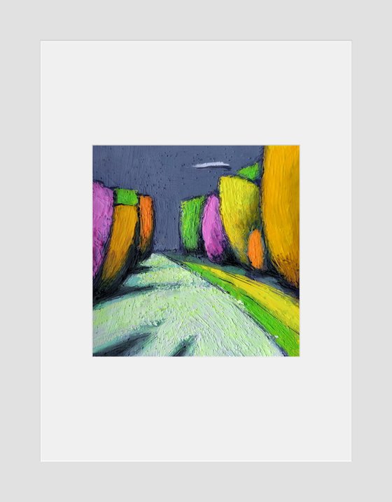 Bright on Gray. Abstract Landscape 3