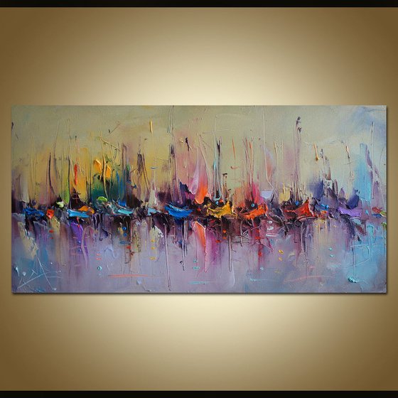 colorful shadows , Abstract Oil Painting on Canvas