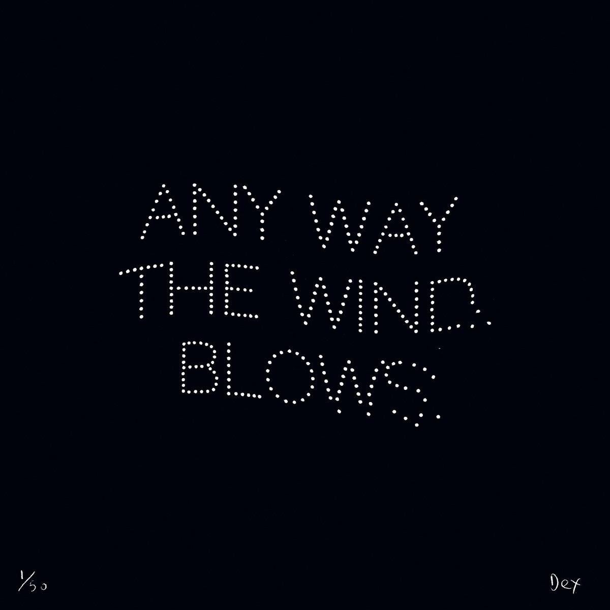 Typographic Abstract Giclee Print By Dex, 16 X 16, Any Way The Wind Blows, Original Artwork