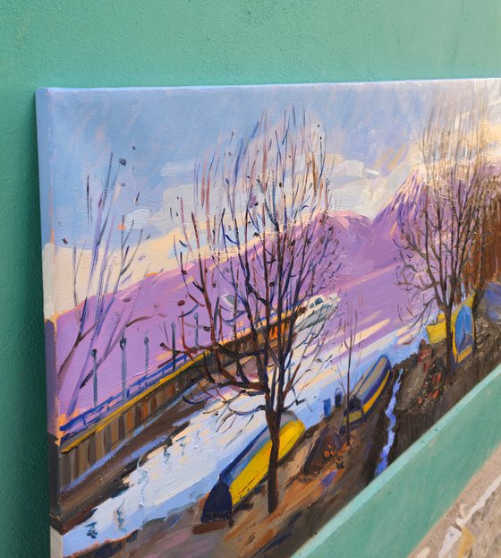 Winter afternoon by the lake