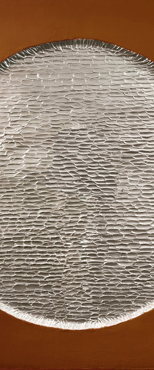 "Copper Mars" Copper silver textured art by Alex Zy