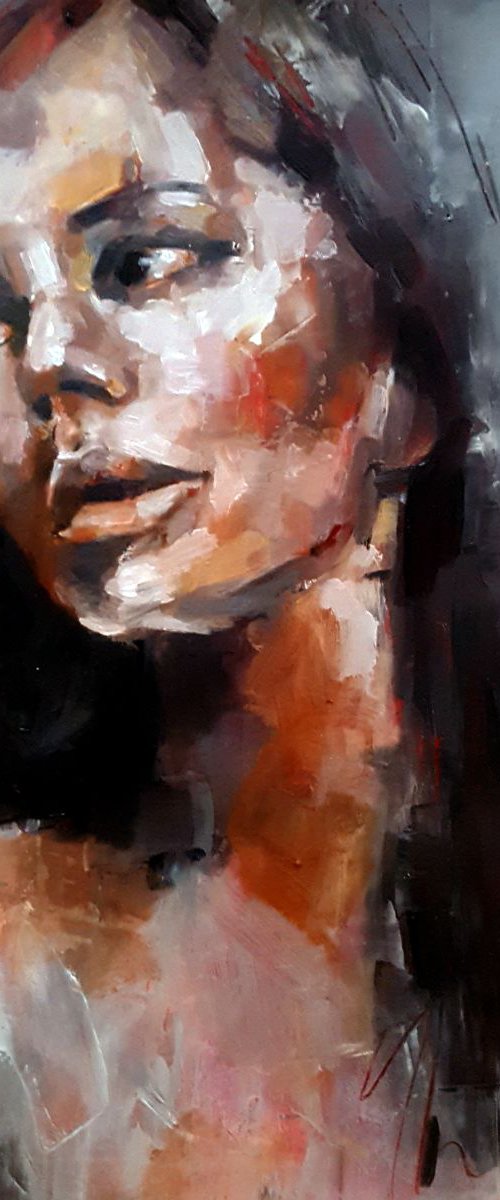 6-26-16 Study with grey and orange by Thomas Donaldson