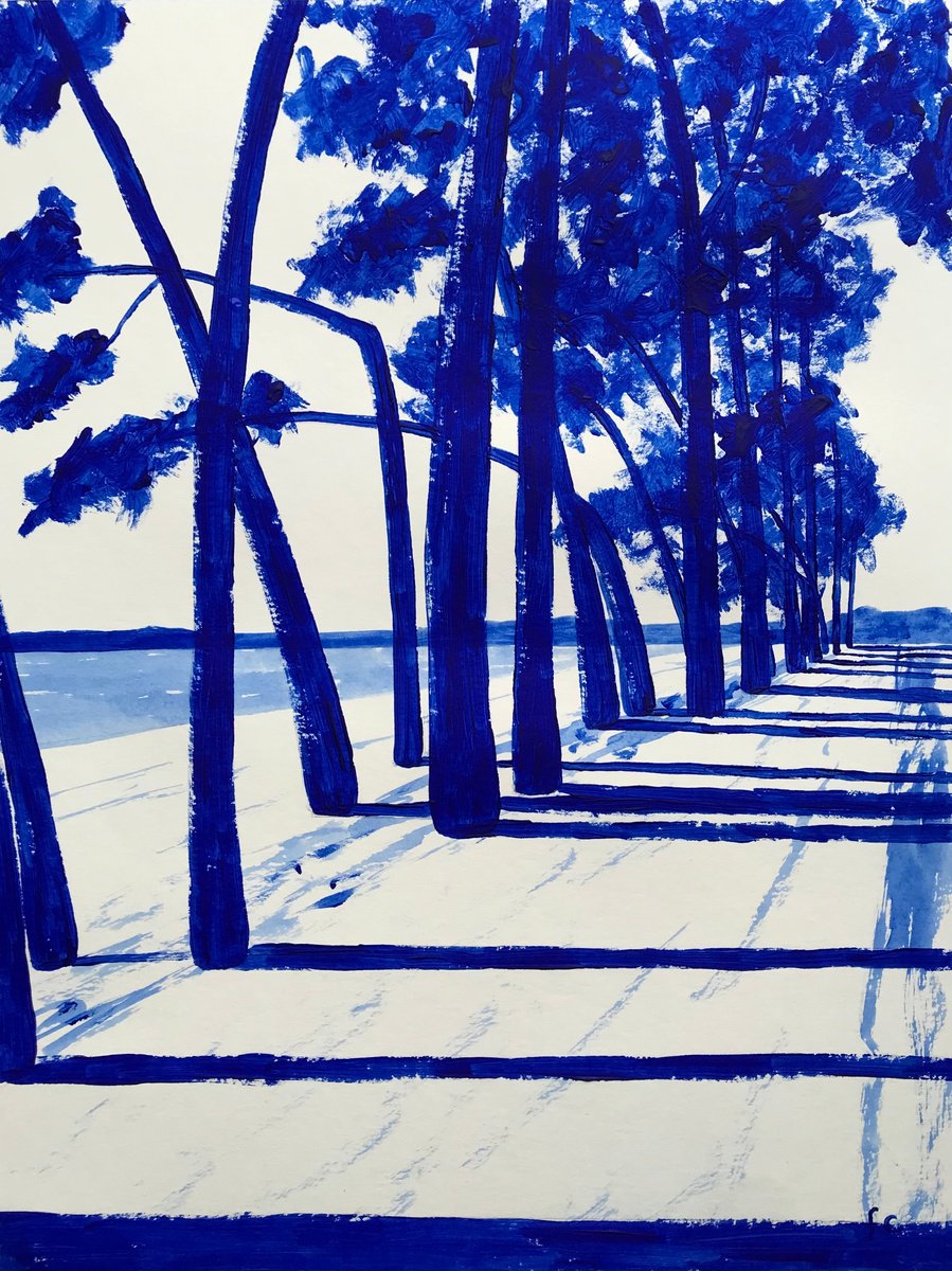 Landscape Acrylic Painting By Cadiou Frederic, 13 X 17, Armand