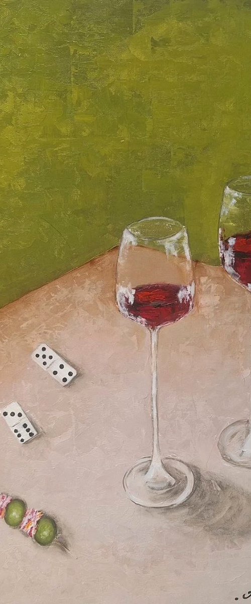 A glass of wine by Anastasia Antia