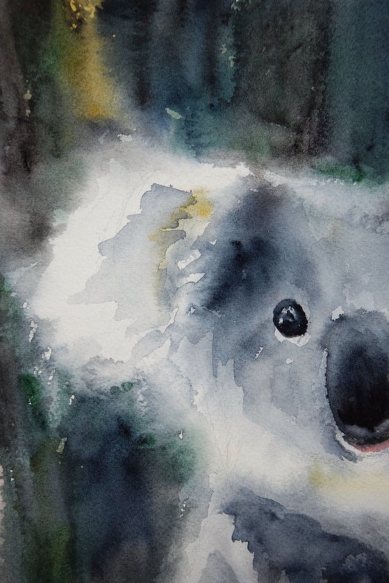 Koala painting, Australia watercolor painting original