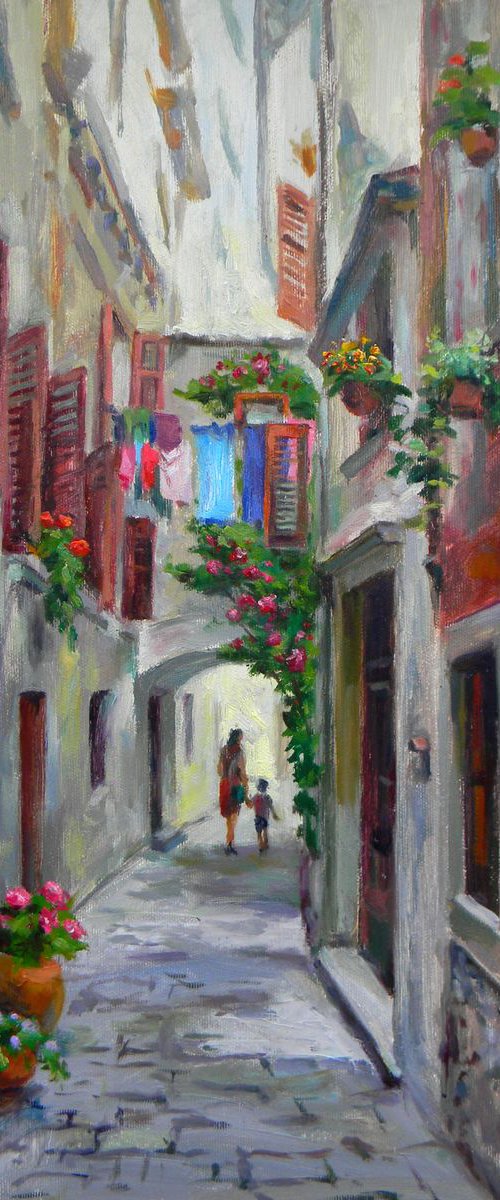 A narrow street of the southern town by Liudmyla Chemodanova