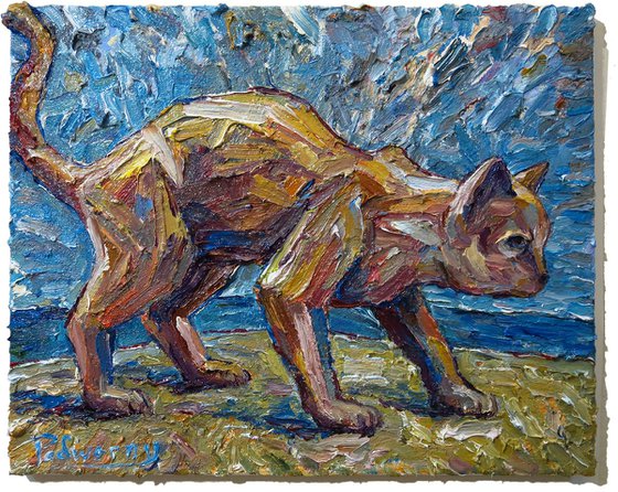 Original Oil Painting Cat