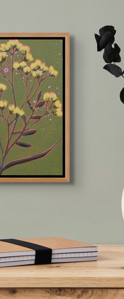 Botanical on Olive Green by Sage Mountain Studio