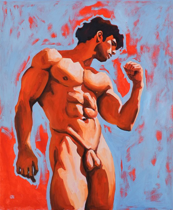 "The Crimson Pose" - Male figure