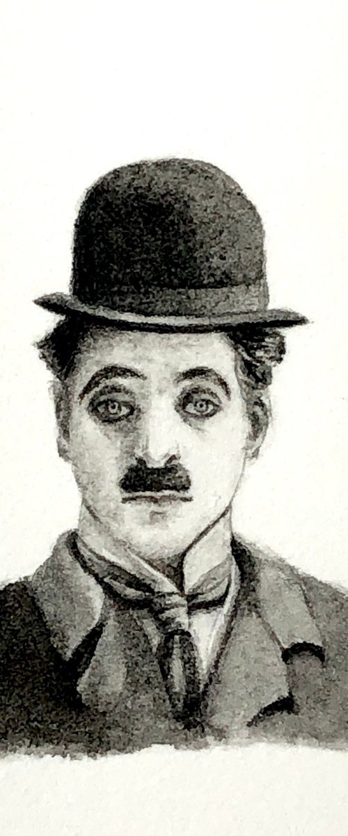 Charlie Chaplin miniature painting by Alina Karpova