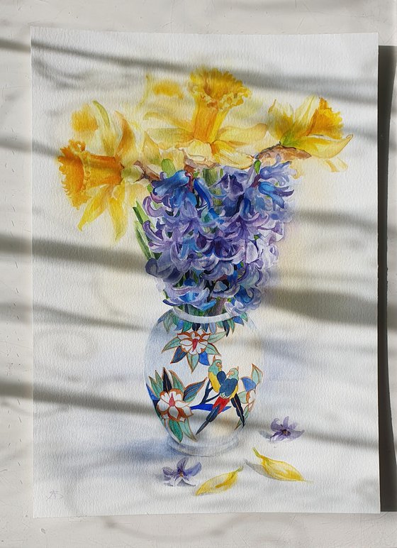 Spring Harmony Daffodils and Hyacinths