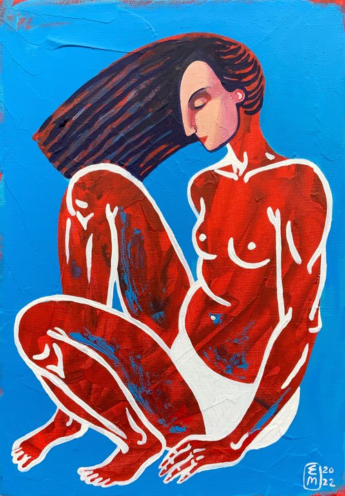 Sitting woman by Elena Tomilova