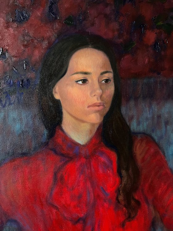 Portrait of Woman in Red dress