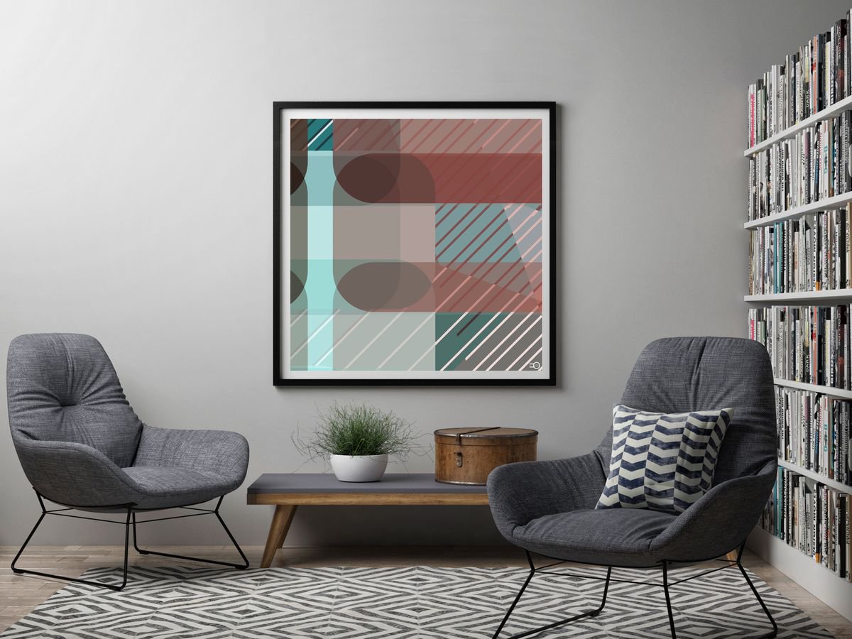 Geometric Abstract Giclee Print By Leigh Bagley, 41 X 41", Bellfield, Original Artwork