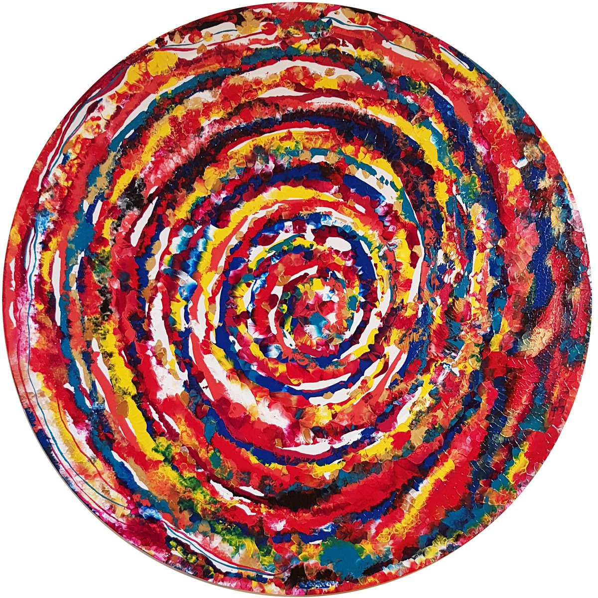 Abstract Acrylic Painting By Alexandra Romano, 40 X 40, Jawbreaker | 40 Round, Original Artwork