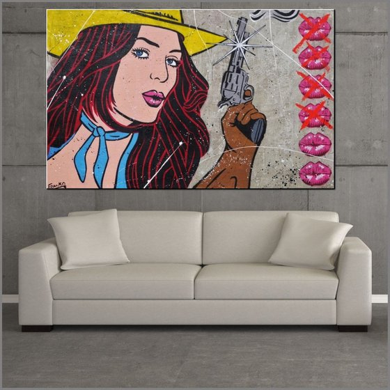 Crack that Whip 160cm x 100cm Huge Texture Urban Pop Art